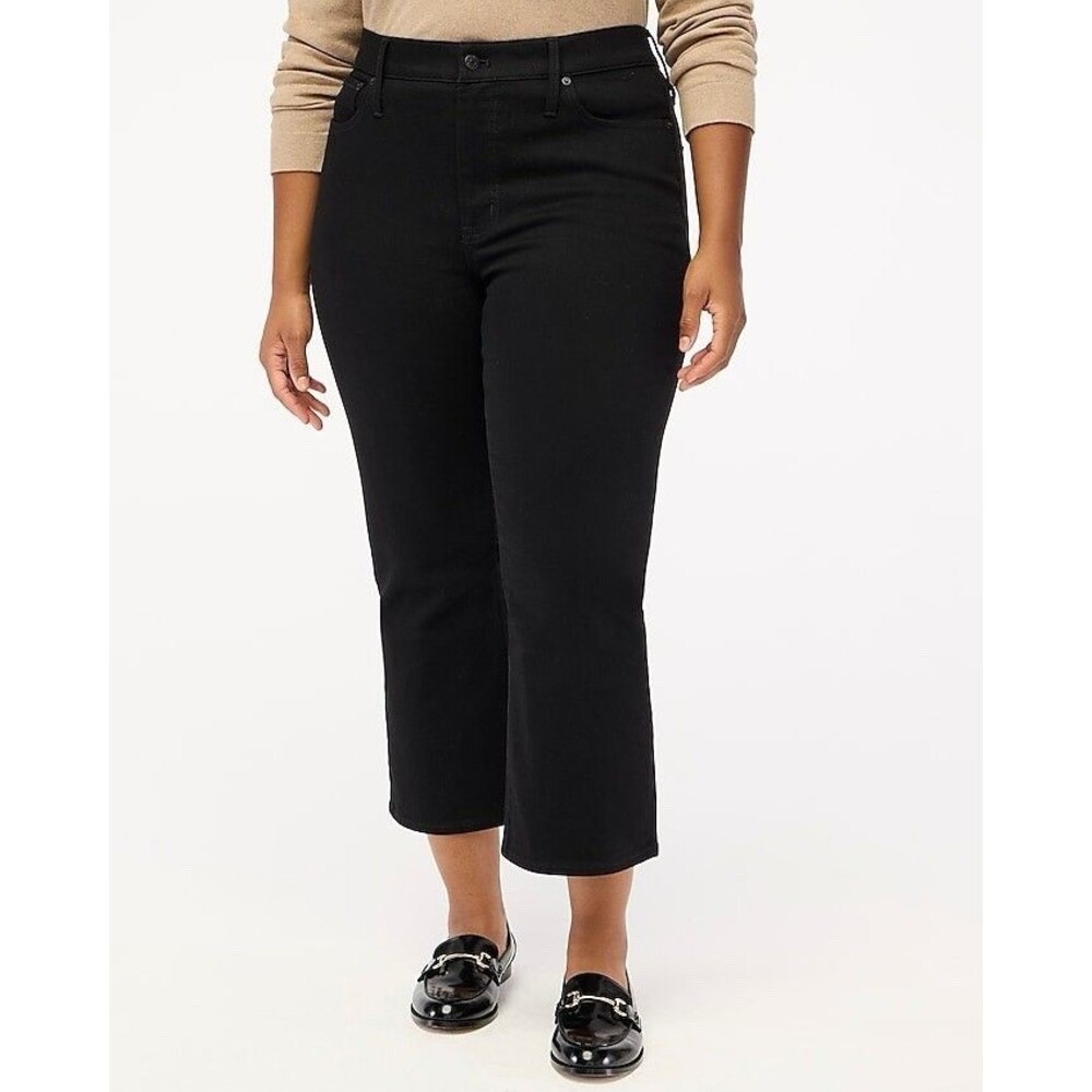 J.Crew Factory Flare crop black jean in all-day stretch NWT Size 32